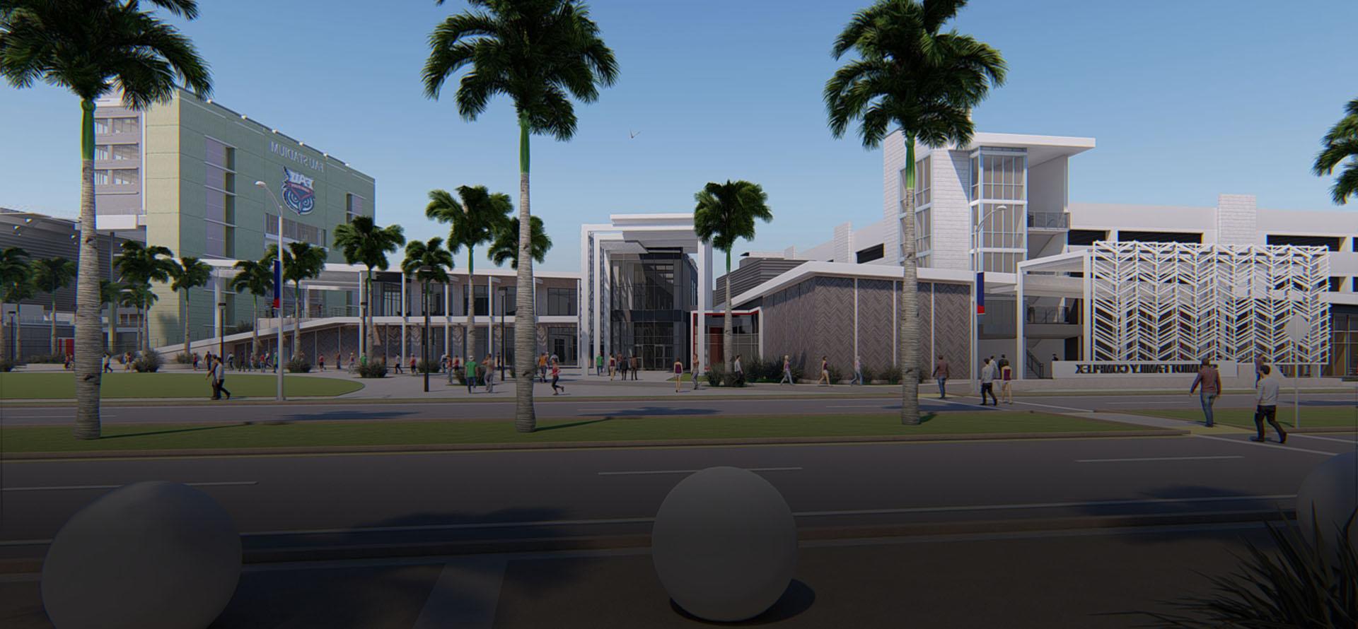 3D rendering of the Schmidt Family Complex entrance